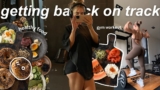 getting back on track: healthy food shop & workout with me